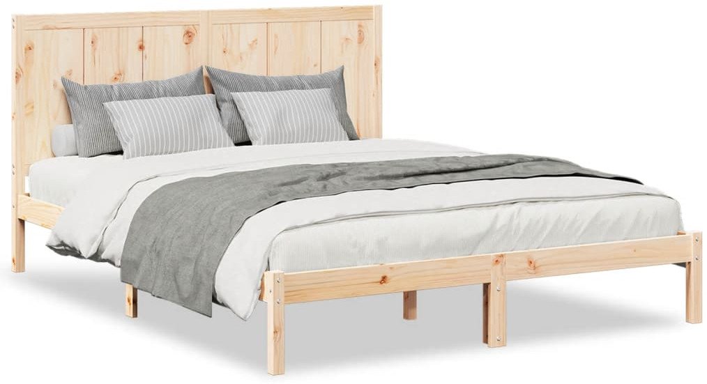 Dłuższe łóżko bez materaca, 140x220 cm, lite drewno