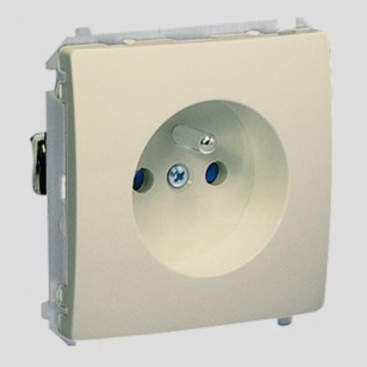 Kontakt-Simon Gniazdo pojedyncze BASIC MODUŁ z/u 16A IP20 z przesłoną torów beżowe - BMGZ1Z.01/12