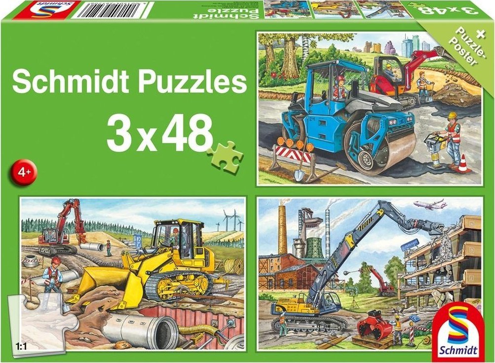 Puzzle 3x48 Pojazdy budowlane G3