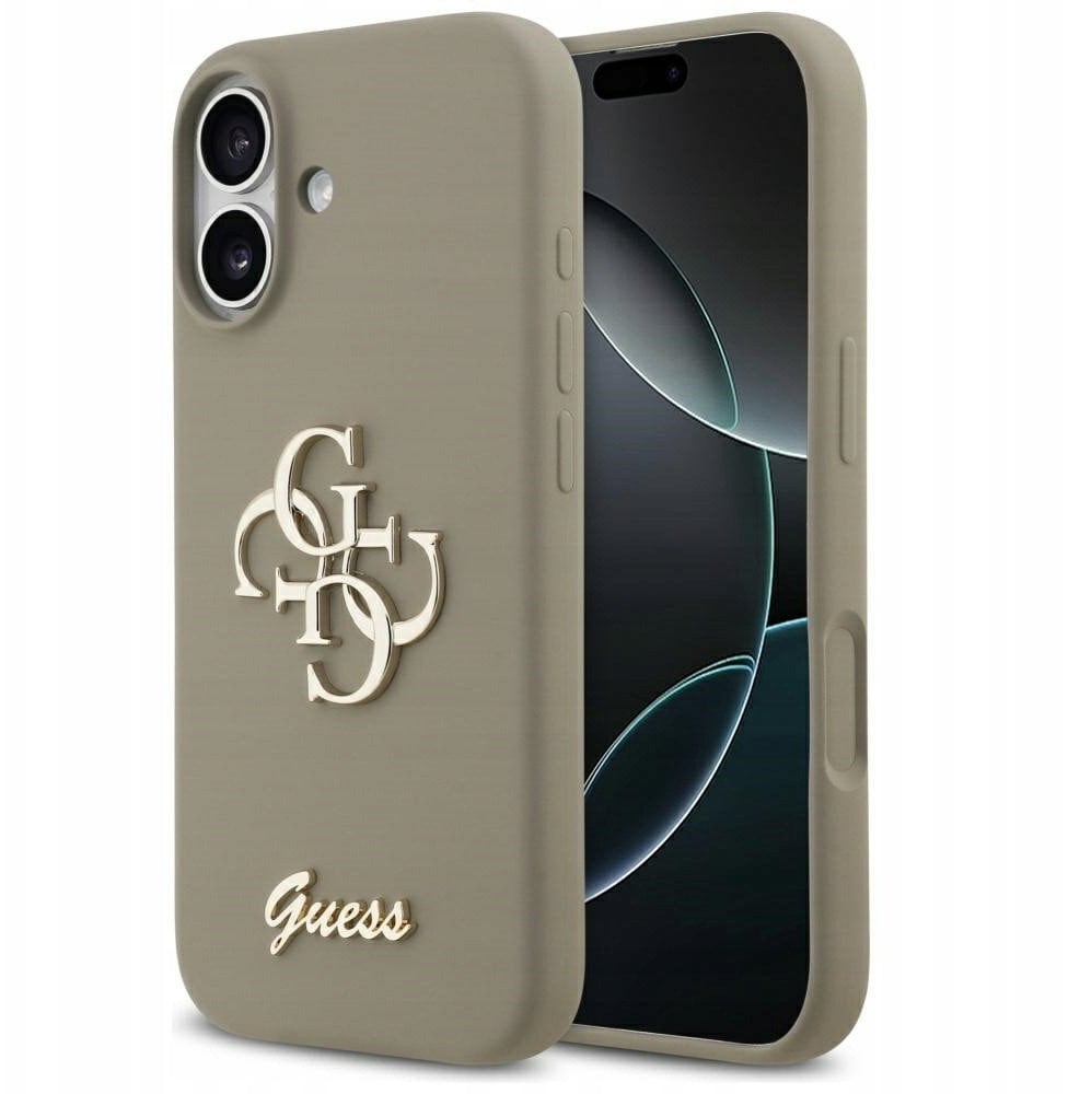 Etui Guess Silicone Big 4G Script do iPhone 17 brązowy