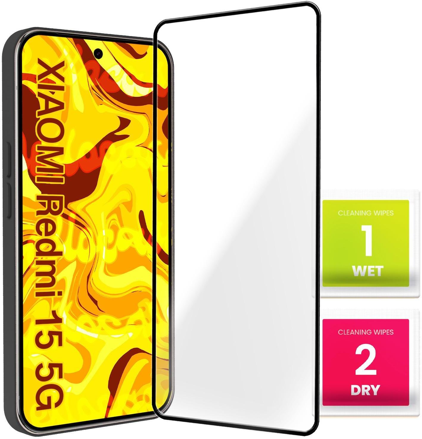 Szkło Hartowane Do Xiaomi Redmi 15 / 15 5G (Pełne, 5D, Szybka, 9H)