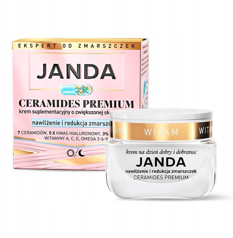 Janda Ceramides Premium Krem suplementacyjny o zwiększonej skuteczności Nawilżenie i redukcja zmarszczek 50 ml