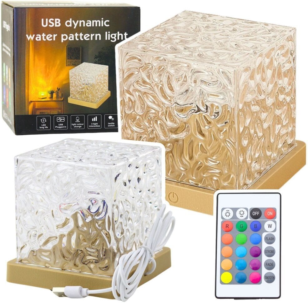 Lampka Nocna LED Projektor Zorza Fale RGB 16 Kolorów Pilot