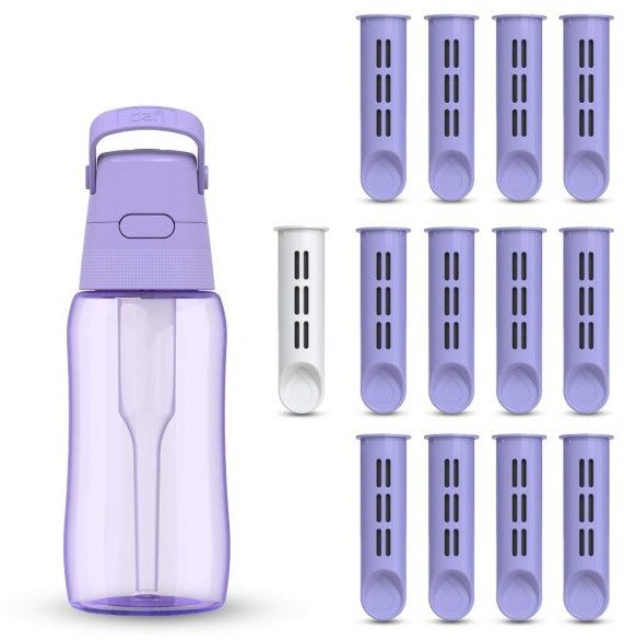 Butelka Filtrująca Dafi SOLID 0,5 Zbiornik Zakrętka Lavender 13 Filtrów