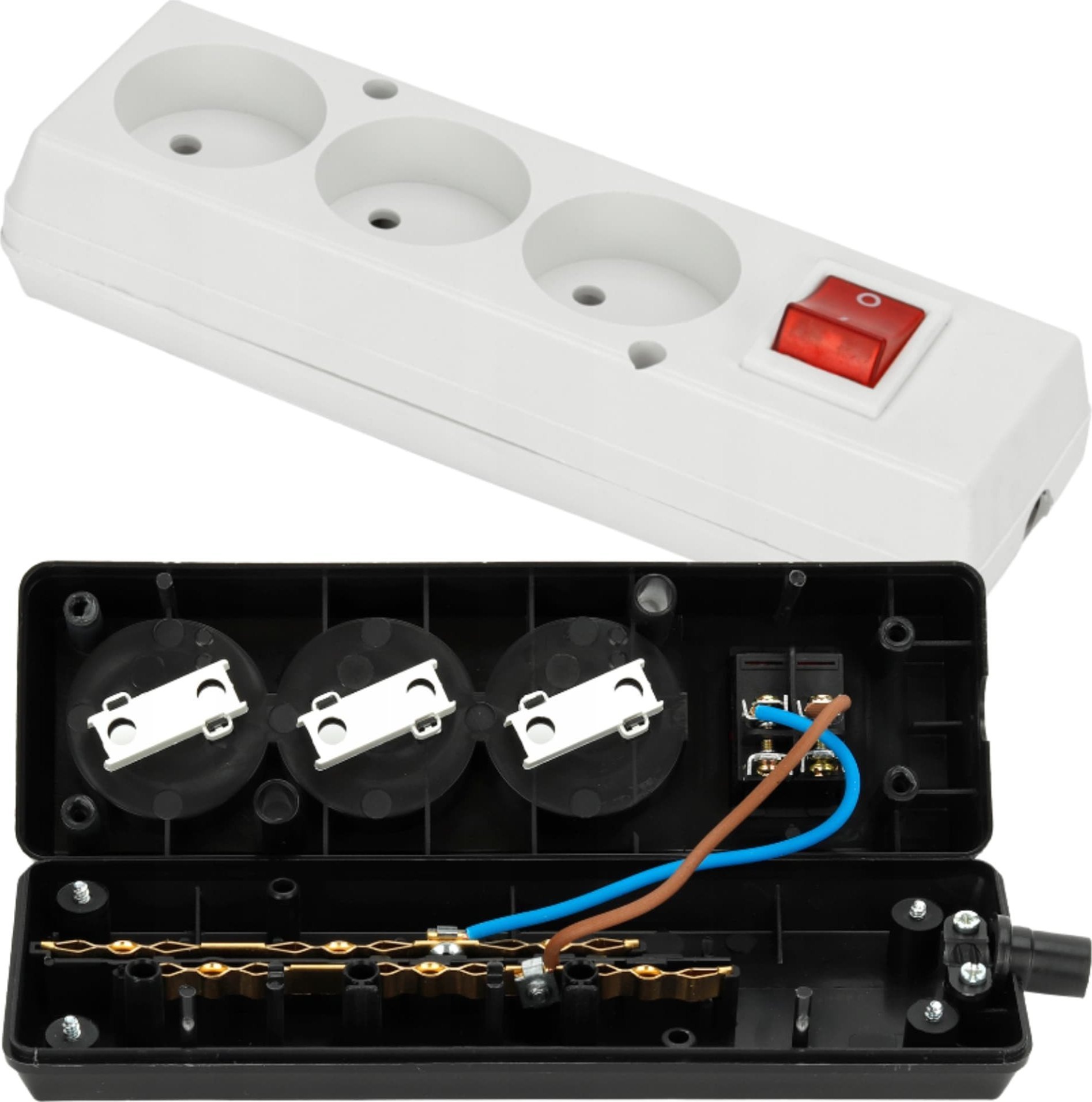 Montis Gniazdo rozbieralne trzykrotne z wył. GN-360WS Montis MT0085-B białe