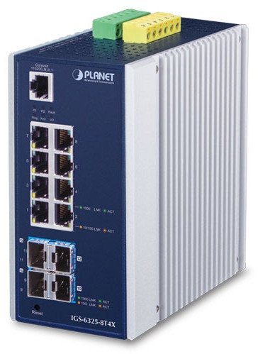 PLANET Industrial L3 8-Port 1000T + 4-Port 10G SFP+