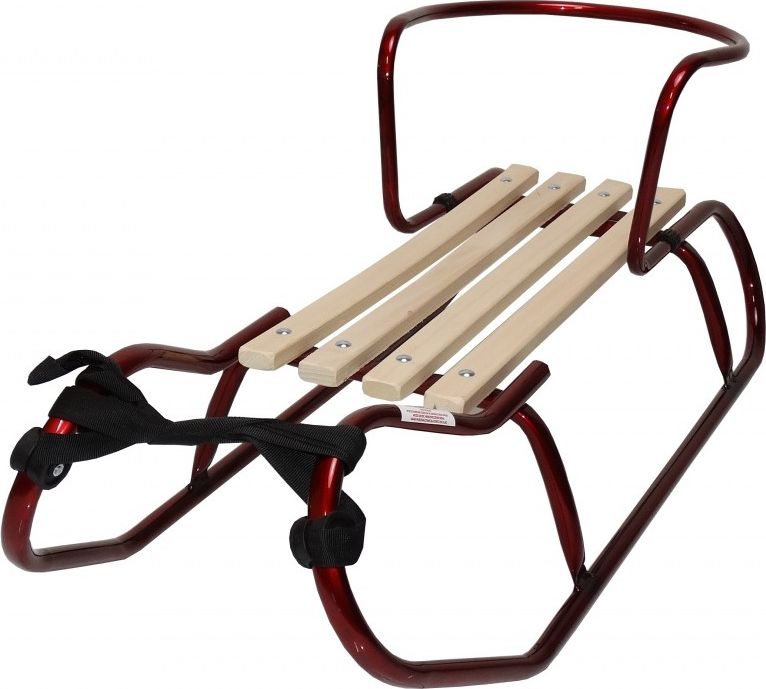 Matpol Sanki metalowe z oparciem bordowe