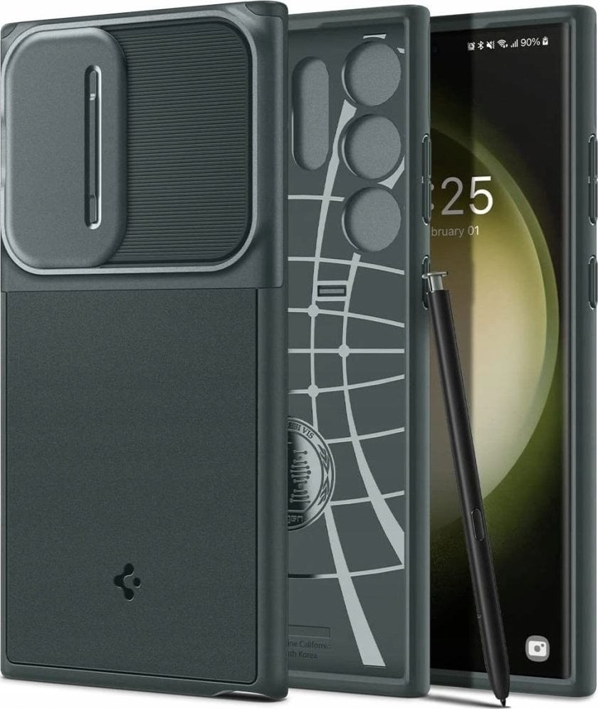 Etui Spigen Optik Armor na Samsung Galaxy S25 Ultra - zielone