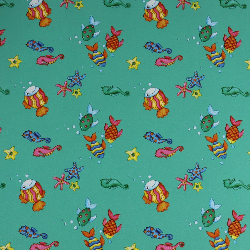 Fastima Papier do pakowania prezentów 57cmx25m Rybki 25m51