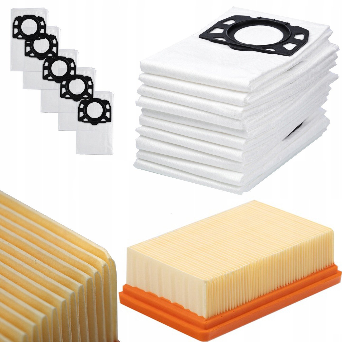 ZESTAW 5 WORKÓW + FILTR DO KRCHER WD2 WD3 MV2 MV3 | ZAMIENNIK 2.863-005