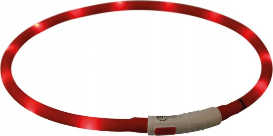 Trixie Opaska świecąca USB, silikon, XS–XL: 70 cm/? 10 mm, czerwona