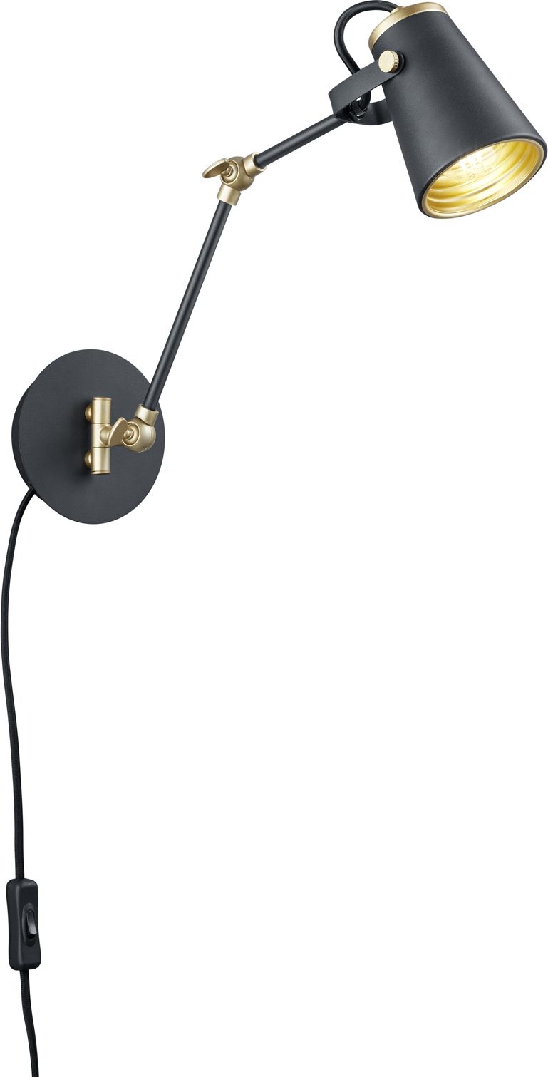 Kinkiet Trio Kinkiet ścienny nowoczesny czarny Trio EDWARD na wysięgniku 208870132