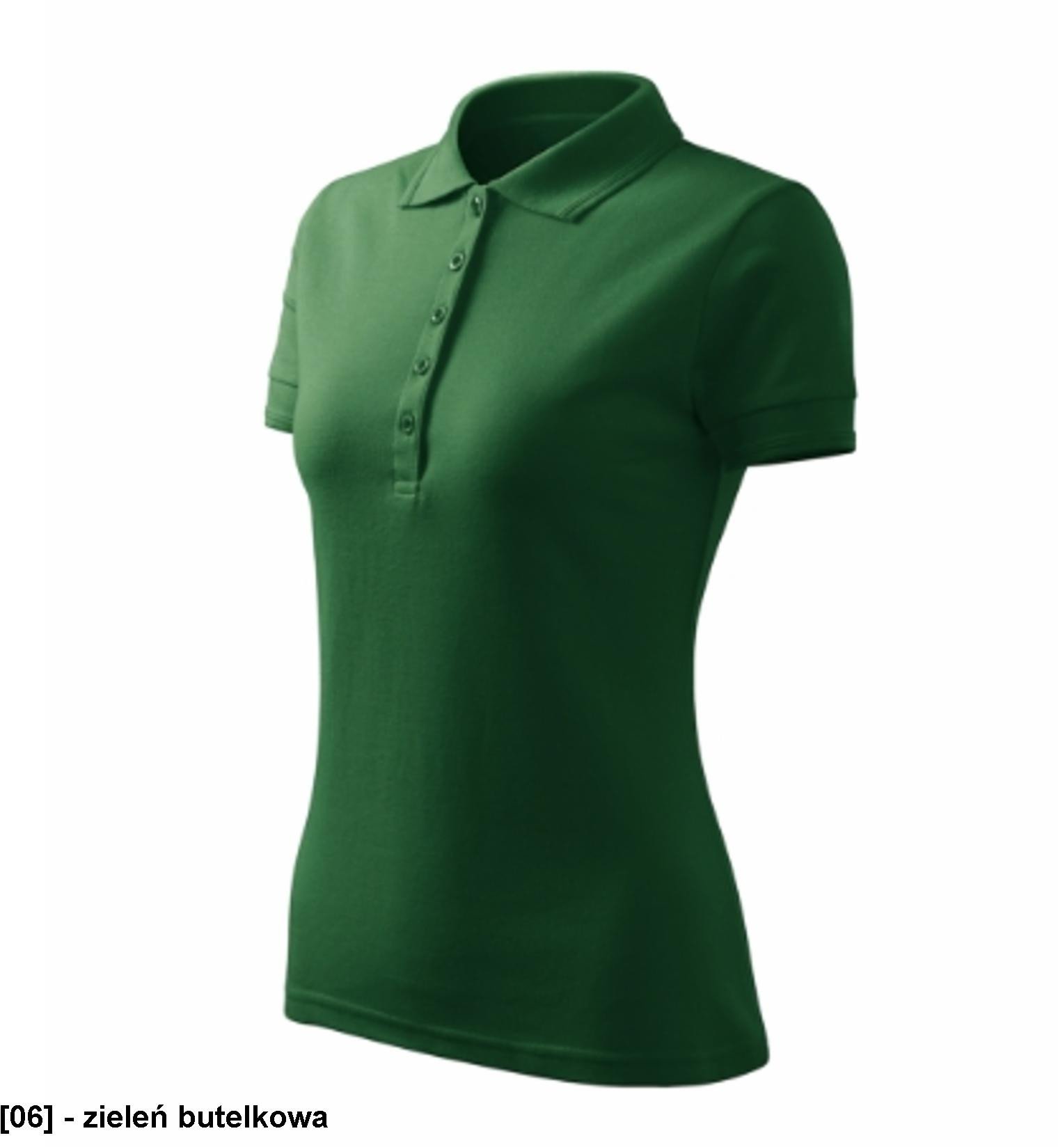 Pique Polo Free - ADLER - Pique Polo Free - Koszulka polo damska, 200 g/m2, 65 % bawełna, 35 % poliester - zieleń butelkowa L