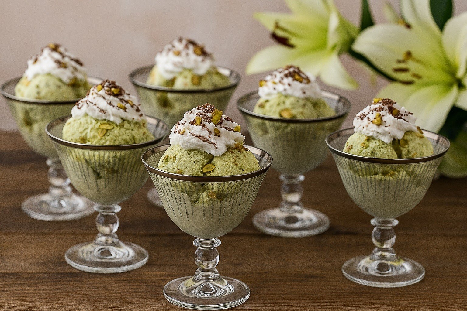 Komplet 6 pucharków do lodów Koral Platinium