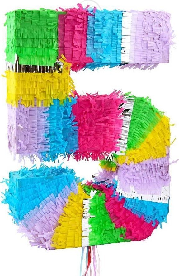 Piniata cyfra 5 pastelowa 50x35x7.5cm EDUKAMP