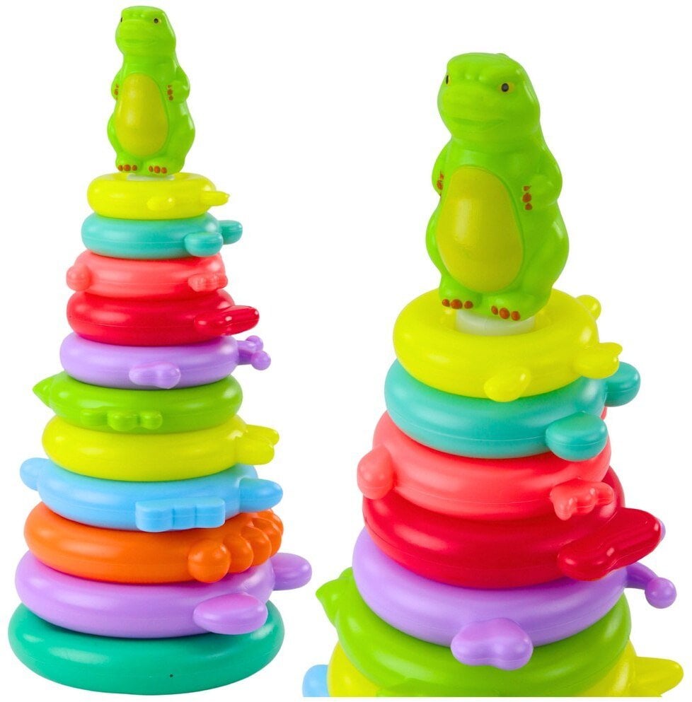 Piramida Edukacyjna Układanka Figurka Dinozaur Naklejki 12 Poziomów