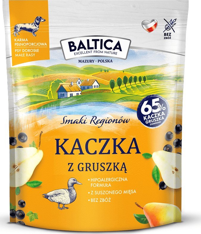 Baltica BALTICA Smaki Regionów Kaczka Z Gruszką Karma sucha dla psów małych ras 1kg