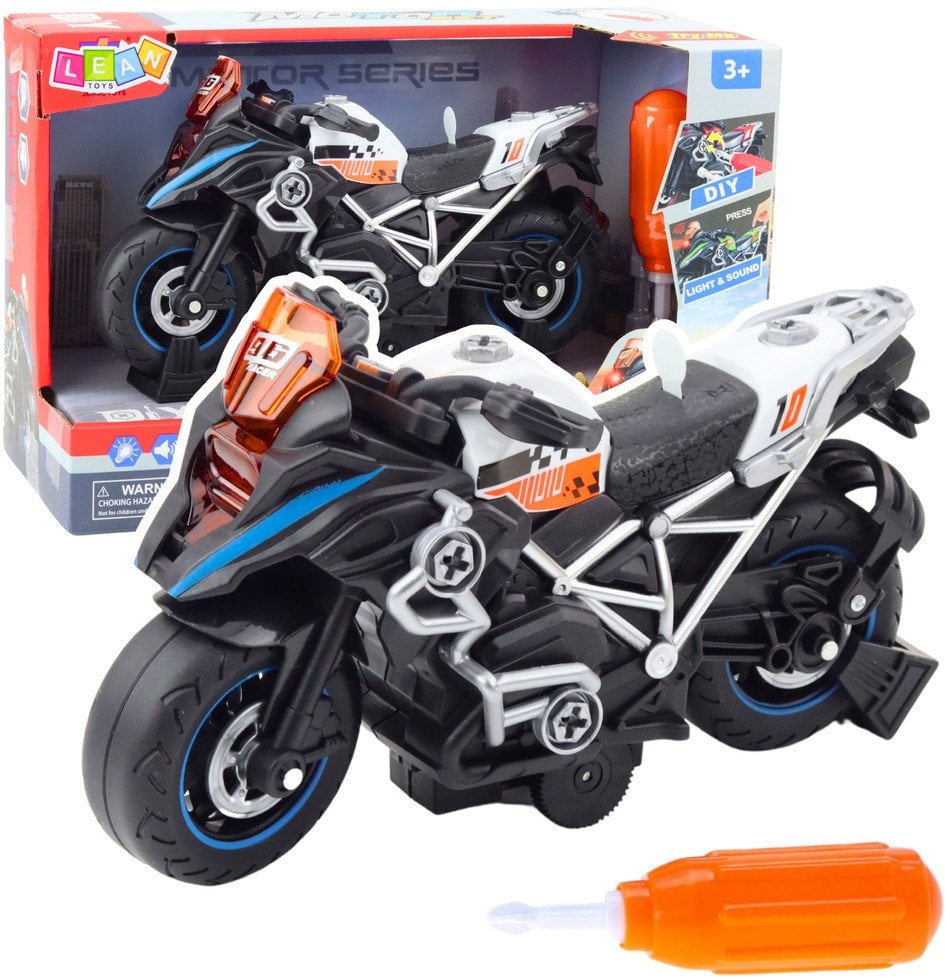 Motor Wyścigowy Do Skręcania Rozkręcania DIY Światła Dźwięki Czarny