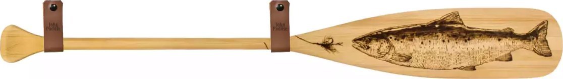John Paddle Pagaj John Paddle Beavertail Ozdoba Wypalany 110 cm WZ3 ze skórzanymi poziomymi zawieszkami 110 cm