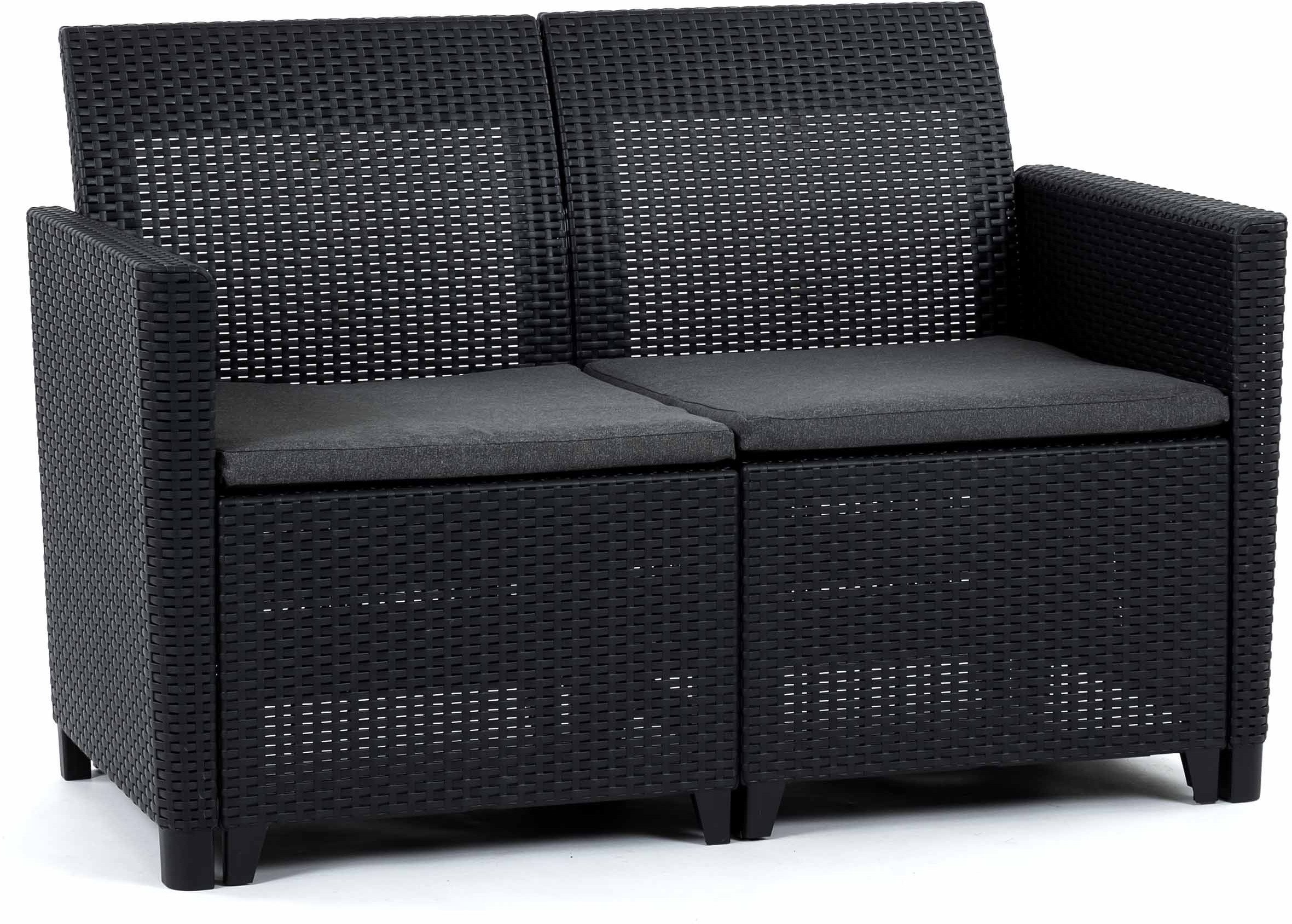 Sofa ogrodowa Marie 2-osobowa grafitowa 113x65x74 cm