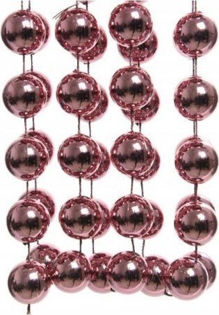 Kaemingk Koraliki na choinkę łańcuch różowy 2,7 m