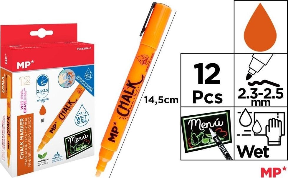 Teka Kreda w płynie pomarańczowa (12szt)