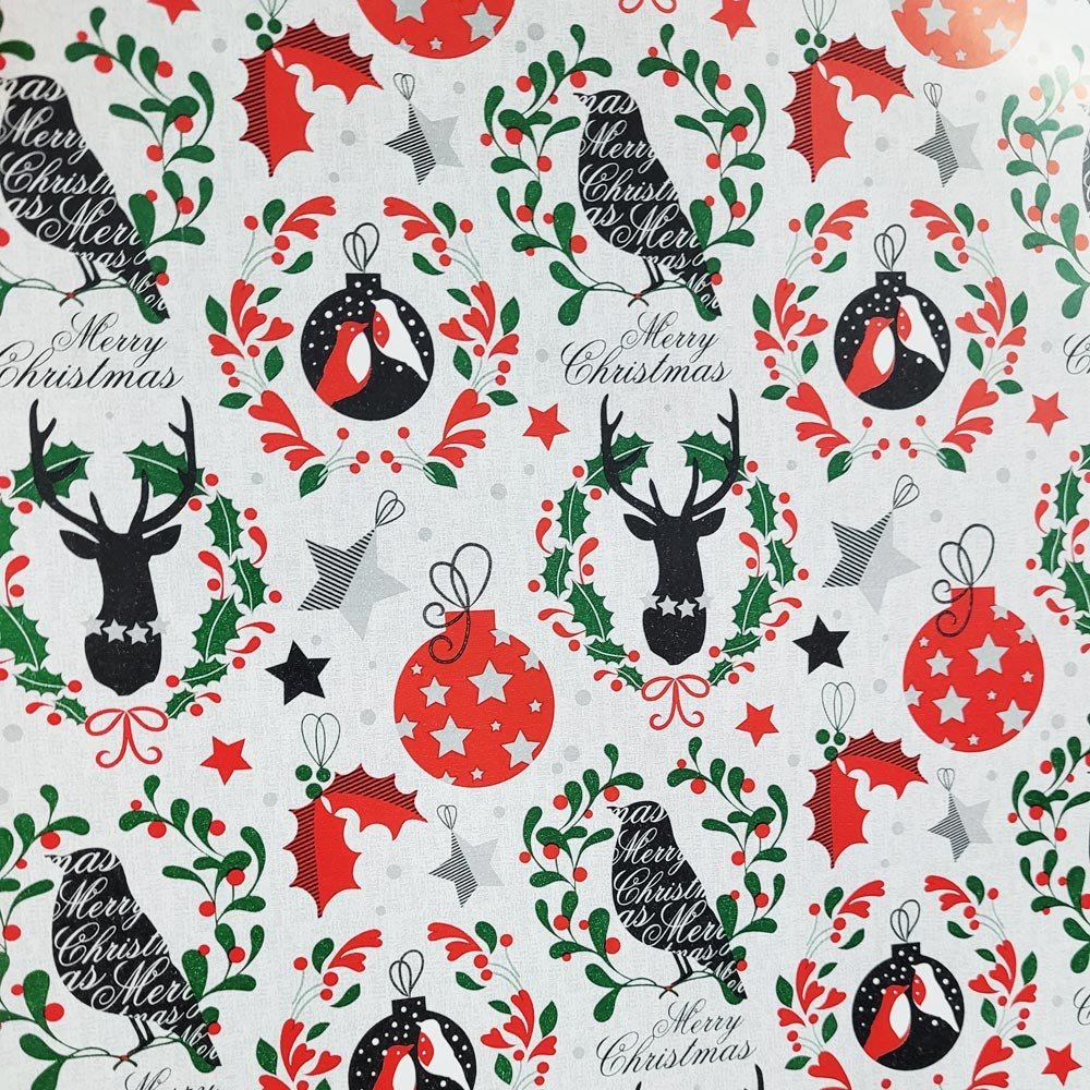 Fastima Papier świąteczny jarzębina prezentów 57cmx25m 25m67