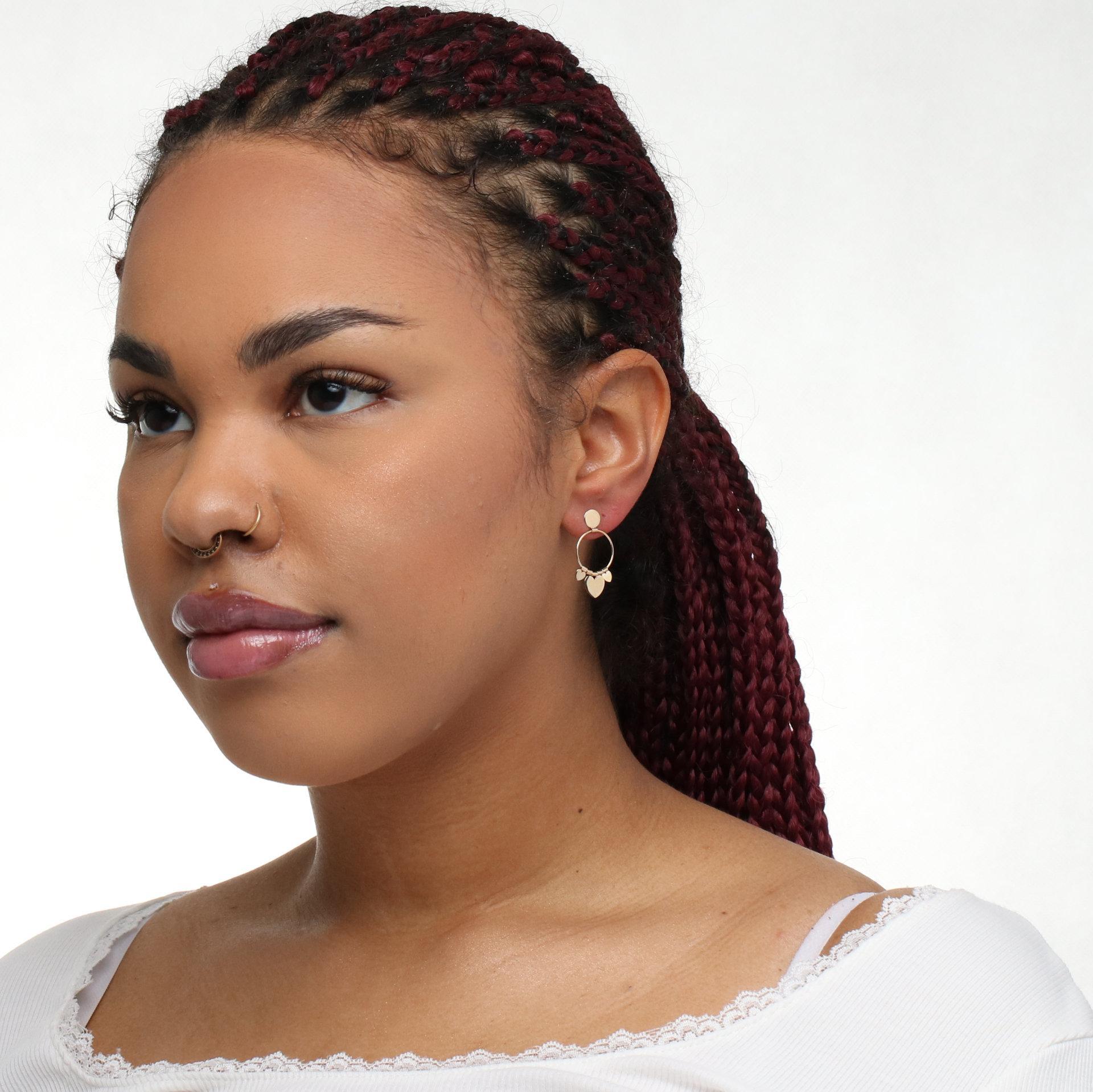 Rosanto Subtelne kolczyki koła z serduszkami 585 14k