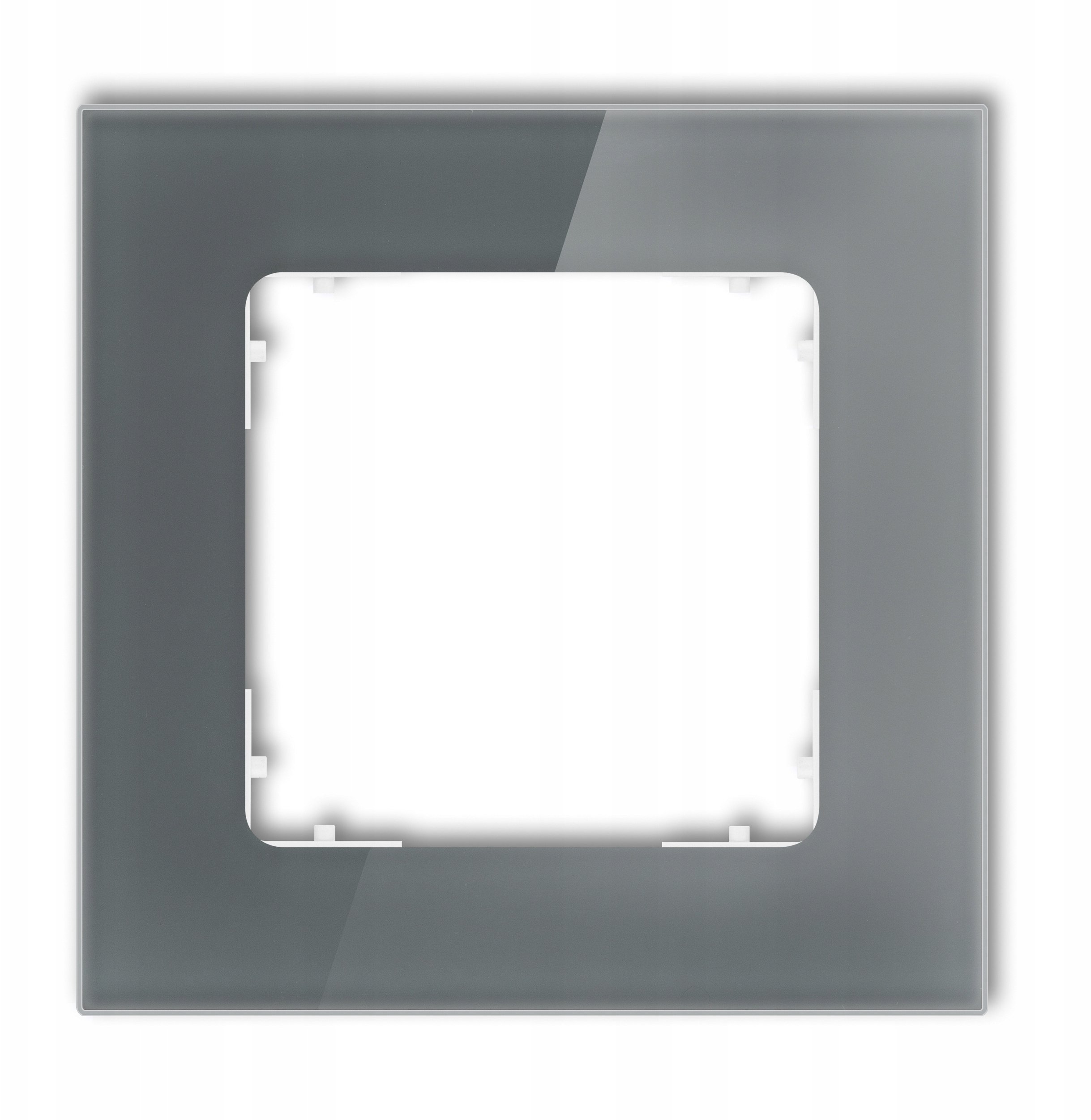 Karlik ICON Ramka uniwersalna pojedyncza kwadratowa - szkło (ramka: grafitowy spód: biały) 28-0-IRSK-1