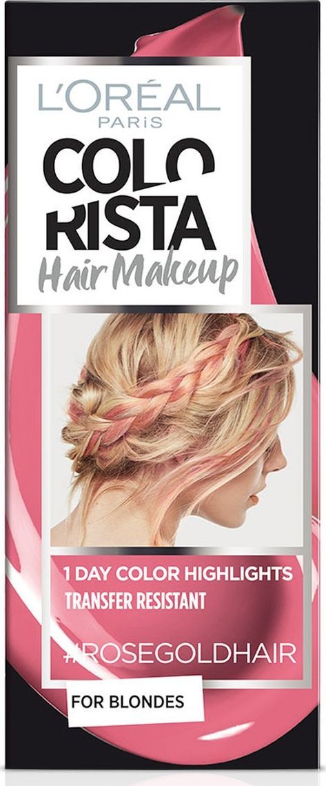 L’Oreal Paris L'Oreal Paris, Colorista Hair Makeup, Semi-Permanent Hair Dye, #ROSEGOLDHAIR, 30 ml For Women