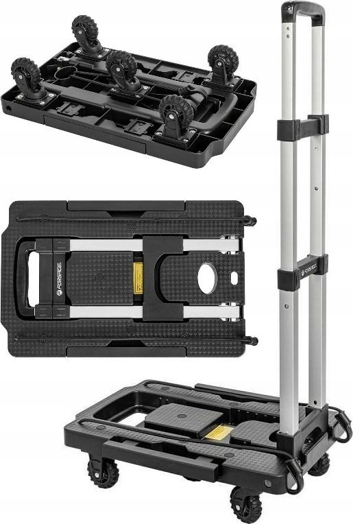 Wózek narzędziowy Forsage Składany wózek platformowy z teleskopową rączką + 2 gumy mocujące