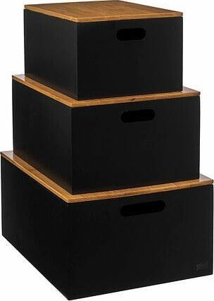 5five Zestaw pudełek z bambusową pokrywką BAVA, 3 szt.