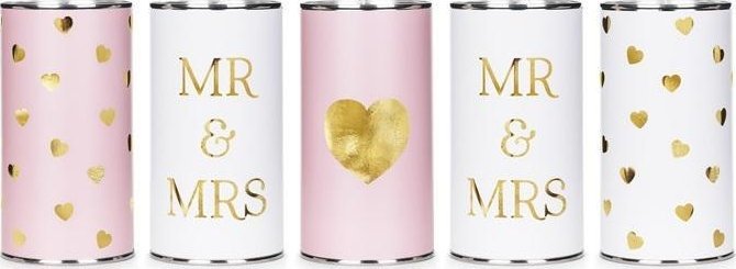 Puszki weselne Mr&Mrs 14x7cm 5szt