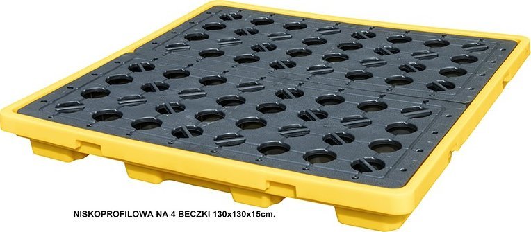 WiZ Wanna wychwytowa z kratownicą na 4 beczki, pojemność 167 l, wym. 1300 x 1300 x 150