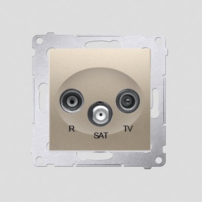 Kontakt-Simon Gniazdo antenowe SIMON54 RTV/SAT końcowe złote - DASK.01/44