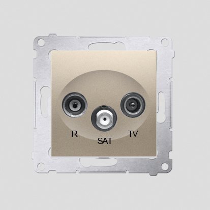 Kontakt-Simon Gniazdo antenowe SIMON54 RTV/SAT końcowe złote - DASK.01/44