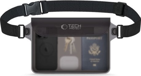 Tech-Protect TECH-PROTECT UWP10 UNIVERSAL WATERPROOF POUCH 10 INCH BLACK/CLEAR
