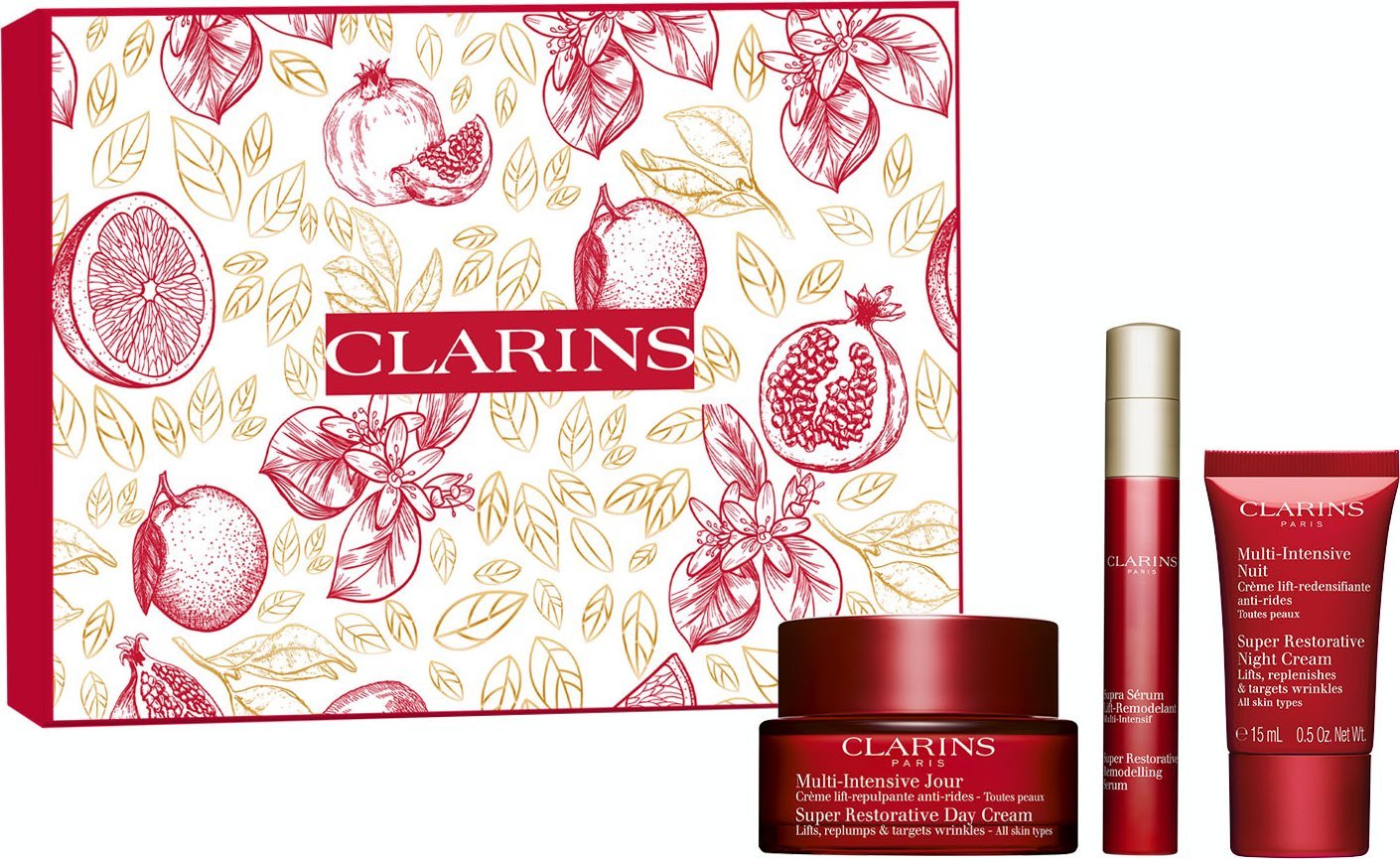 Clarins CLARINS SET (SUPER RESTORATIVE DAY CREAM 50ML + SUPER RESTORATIVE REMODELLING SERUM 10ML + SUPER RESTORATIVE NIGHT CREAM 15ML)