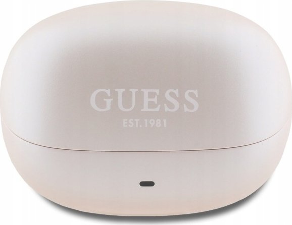 Słuchawki Guess Guess Bluetooth Headphones GUTWST88MCTGP TWS + Docking Station Pink Capsule Printed Logo