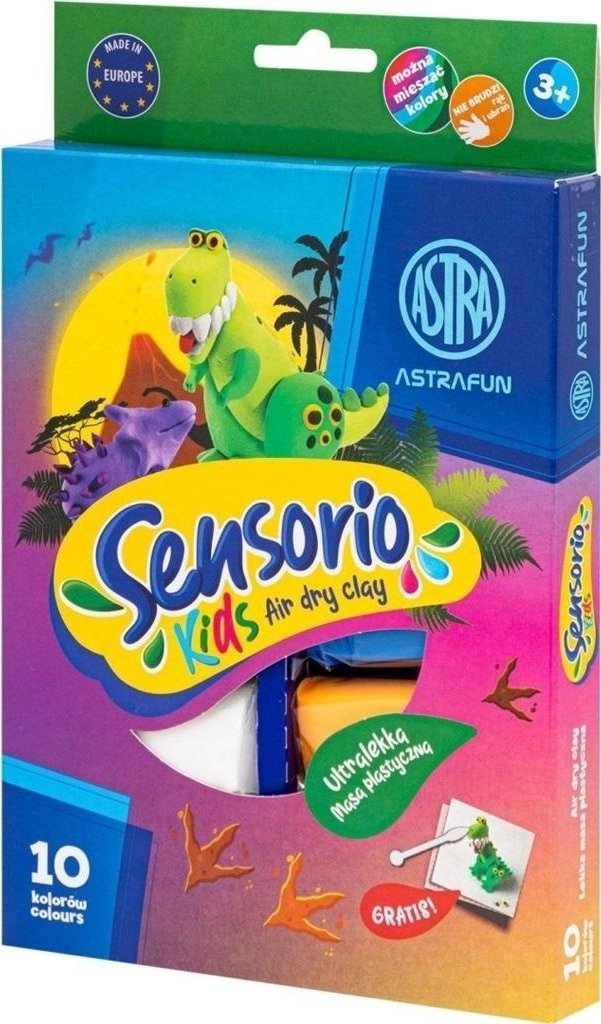 Lekka masa plastyczna Dinozaury 10kol ASTRA