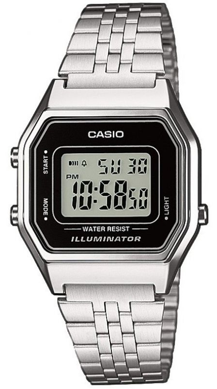 Zegarek Casio Zegarek męski Retro srebrny (LA680WEA-1EF)