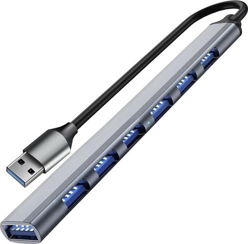 HUB USB Iso Trade HUB USB- 1 port 3.2 + 6 portów 2.0 Izoxis 24374