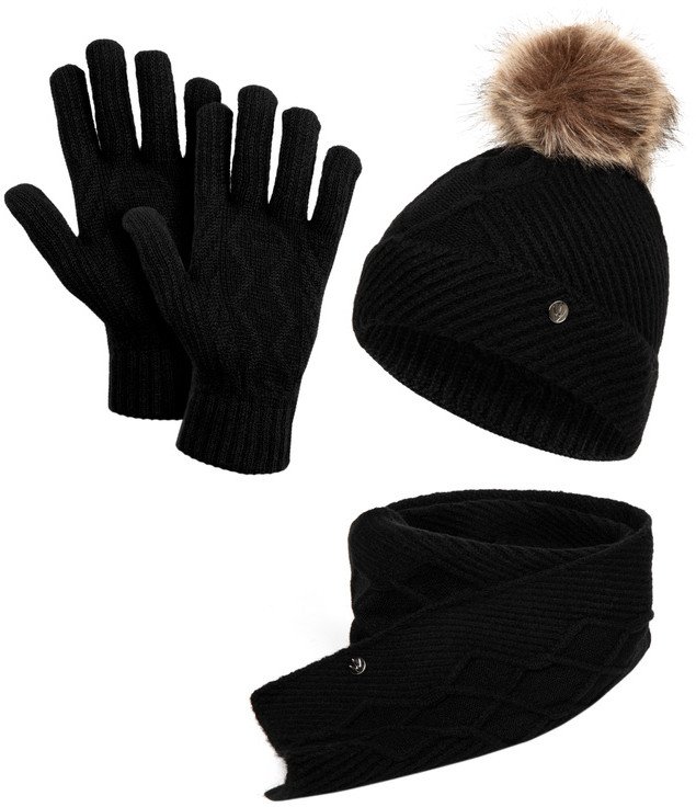 Damski zestaw zimowy czapka szal rękawiczki HZ0012 HEYO