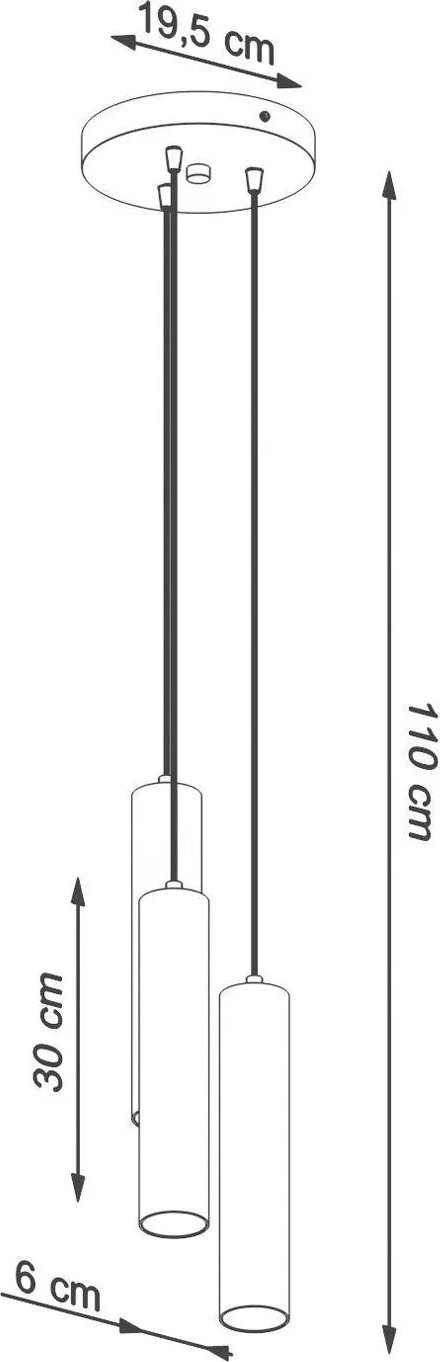 Lampa wisząca Lumes Czarna lampa wisząca tuba nad wyspę - S755-Lagor