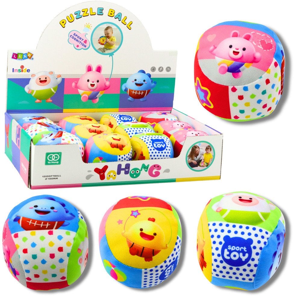 Miękka Piłka Z Grzechotką Dla Malucha Kolorowa 9cm