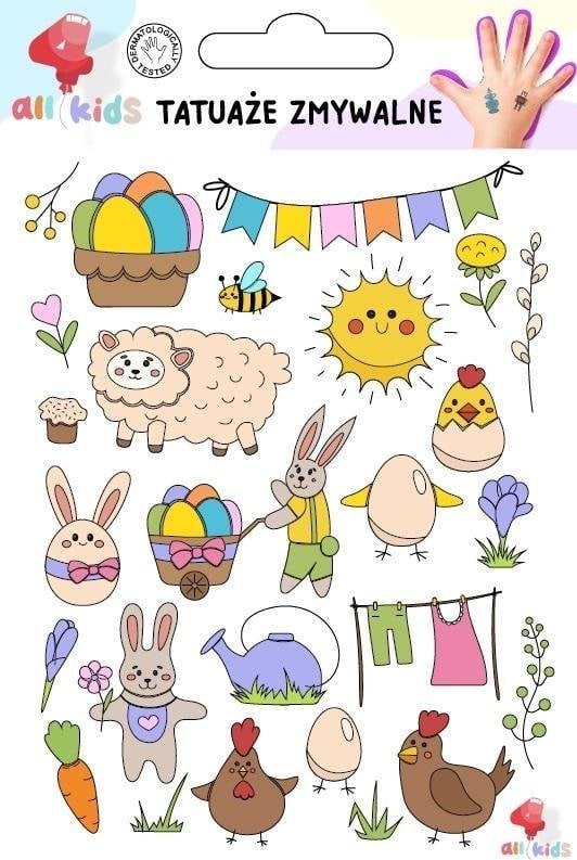 Tatuaże zmywalne dla dzieci Wielkanoc 2