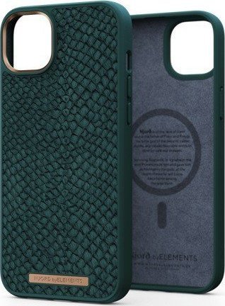 Njord by Elements Njord Salm.Leather Magsafe Case iPhone 14 Plus green