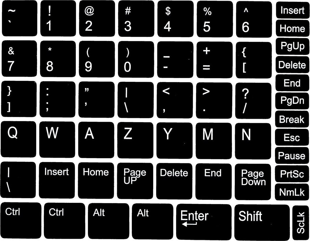 Alogy Naklejki spolszczające na klawiaturę laptopa / 13 x 13 mm / Czarne / 1szt.