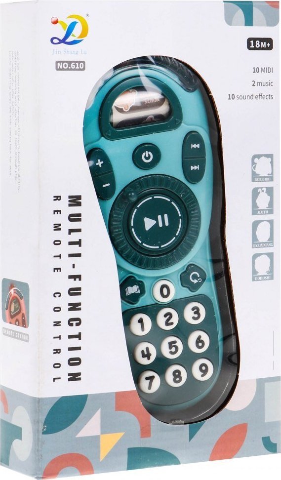 Ramiz Interaktywny pilot telewizyjny dla dzieci Niebieski + funkcje dźwiękowe Melodie Odgłosy + światełko LED