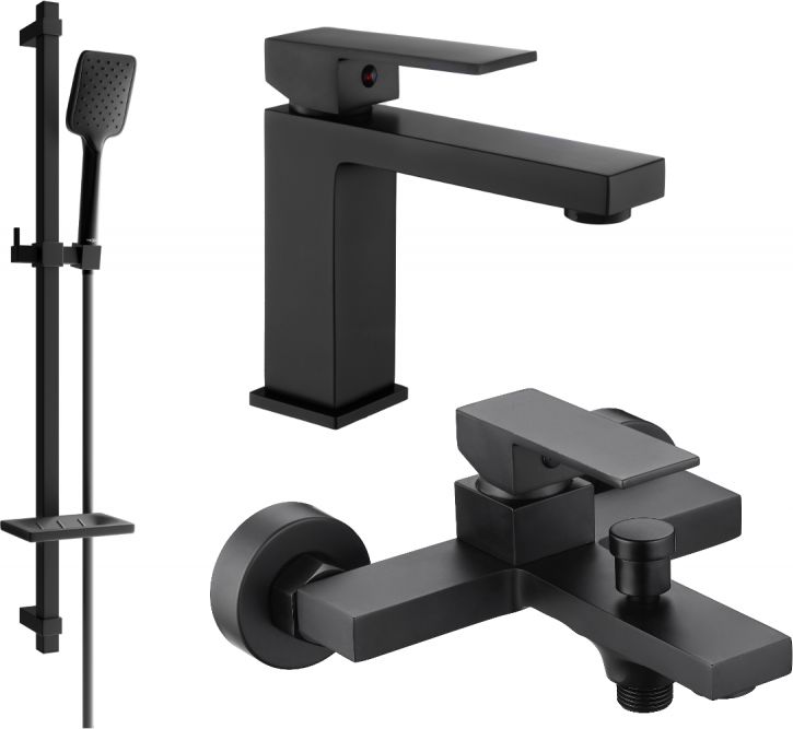 Mexen Mexen Uno DQ62 zestaw wannowy, czarny - 71403DQ62-70